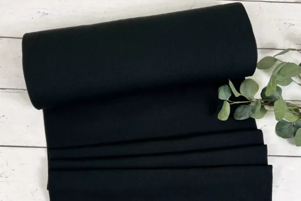 Rippbündchen Stoff als 50cm Schlauchware in schwarz