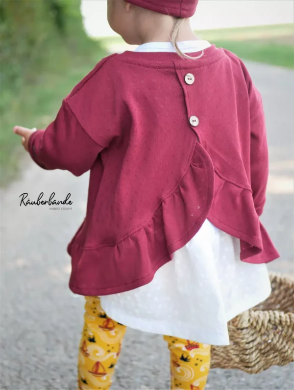 Reststück 40cm Feinstrickjersey mit Lochmuster Rauten Uni rostrot - Öko Tex 100 – Bild 4