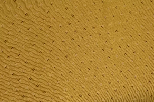 Feinstrickjersey mit Lochmuster Rauten Uni senfgelb - Öko Tex 100 – Bild 2