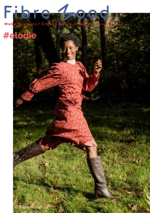 Fibre Mood Special Elodie - Viskose Borkenkrepp Blätter in rot, bordeaux – Ökotex 100 – Bild 6