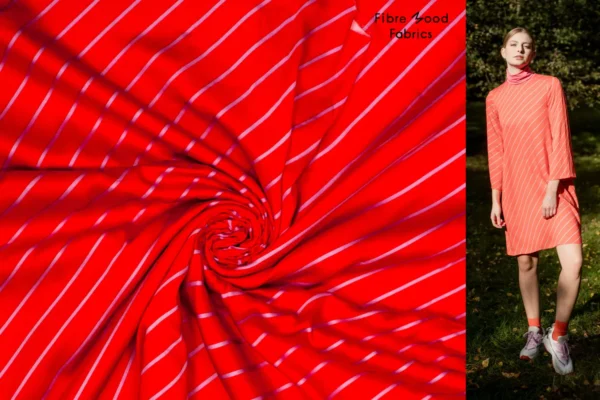 Fibre Mood Special Nellie aus Viskose mit Satin Linien in rot