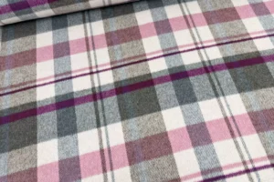 Mantelstoff mit tartan Karo Muster in altrosa