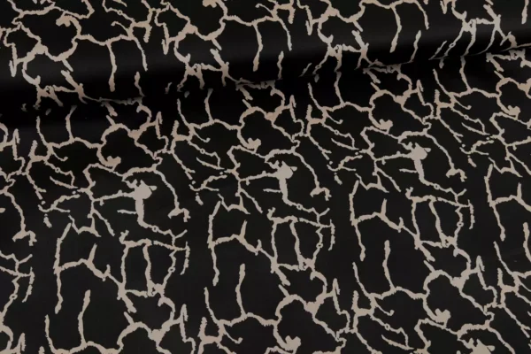 elastischer Baumwollsatin in beige mit geometrischem Blitze Muster