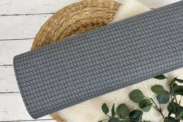 Jacquard Stoff stretch - Block mini Pepita Karo hellgrau, dunkelgrau, weiß - Öko Tex 100 – Bild 2