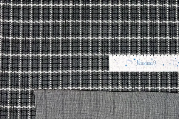 Jacquard Stoff stretch - Pepita Karo grau, hellgrau, weiß - Öko Tex 100 – Bild 3