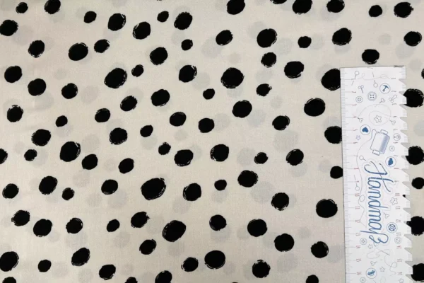 Viskose Twill Stoff - große Punkte Muster Polka Dots in hellsand - Blusenstoff – Bild 3