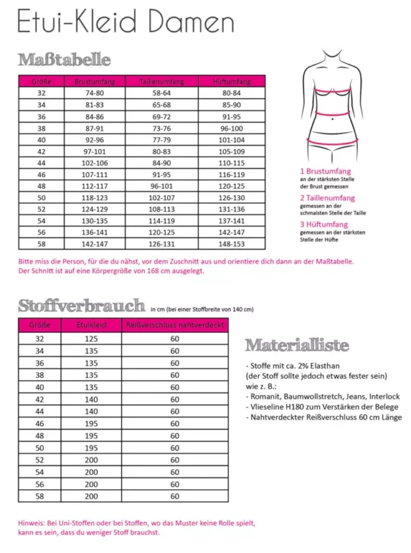 Papierschnittmuster Fadenkäfer Etui Kleid Damen – Bild 6
