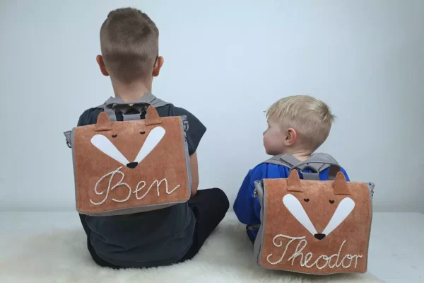 Kindergartenrucksack Fuchs in hellgrau