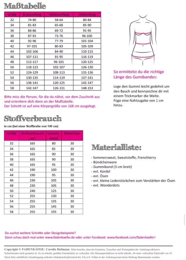 Papierschnittmuster Fadenkäfer Jogginghose Chris Damen – Bild 4