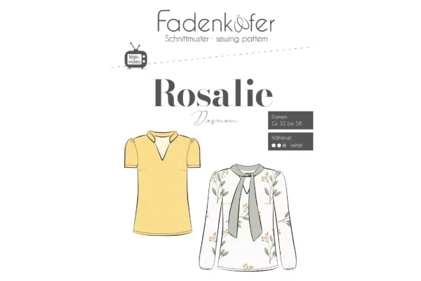 Papierschnittmuster Fadenkäfer für ein Schluppenbluse Rosalie für Damen