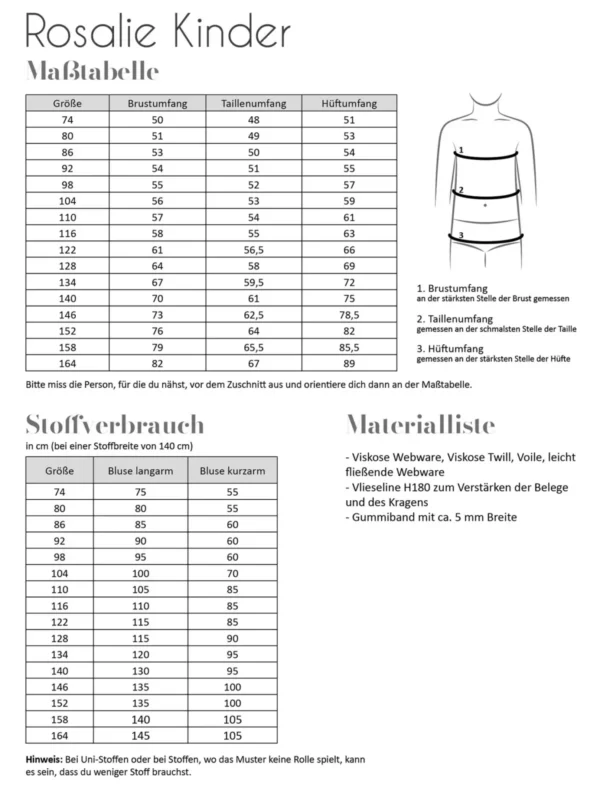 Papierschnittmuster Fadenkäfer Schluppenbluse Rosalie Kinder – Bild 5
