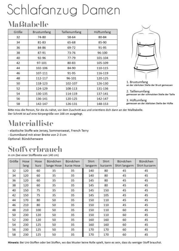 Papierschnittmuster Fadenkäfer Schlafanzug Damen – Bild 5