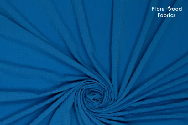 Reststück 85cm Fibre Mood 22 Harper - Viskose Seersucker Struktur in blau - Öko-Tex 100 – Bild 2