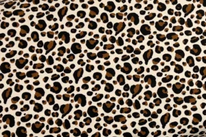 Jersey Stoff mit Leoprint in beige