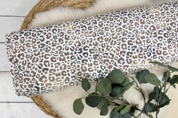 Jersey Stoff - Leoprint Animalprint Farbverlauf in ecru - Öko-Tex-100 – Bild 2