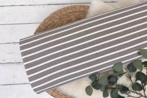 Ripp Jersey mit Streifen in taupe meliert