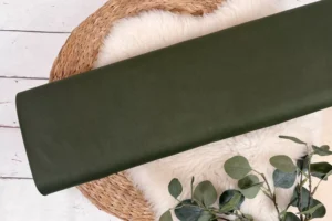 elastischer und dehnbarerer Hosenstoff aus Baumwolle für Peach Chino in olivgrün