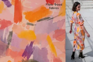 Fibre Mood 23 Ruba Popeline Stoff mit einem aquarell Muster