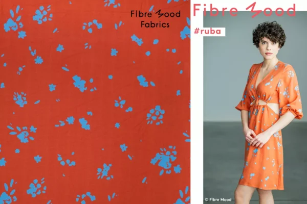 Fibre Mood 23 Ruba Viskose ecovero Stoff mit abstrakten Muster in rost