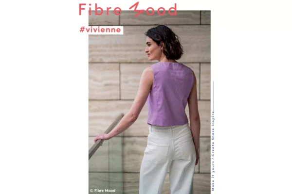 Fibre Mood 23 Selah, Vivienne - Twill Hosenstoff stone washed in flieder Öko-Tex 100 – Bild 6