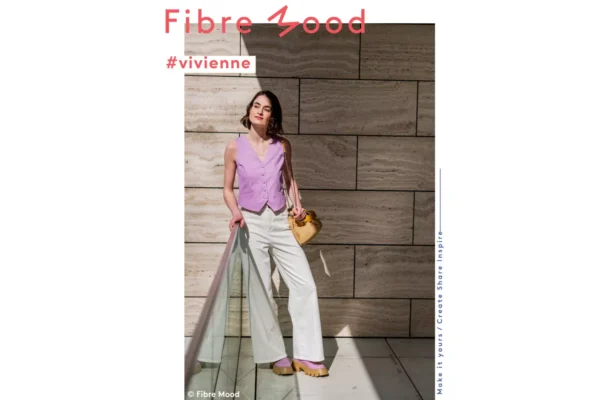 Fibre Mood 23 Selah, Vivienne - Twill Hosenstoff stone washed in flieder Öko-Tex 100 – Bild 7