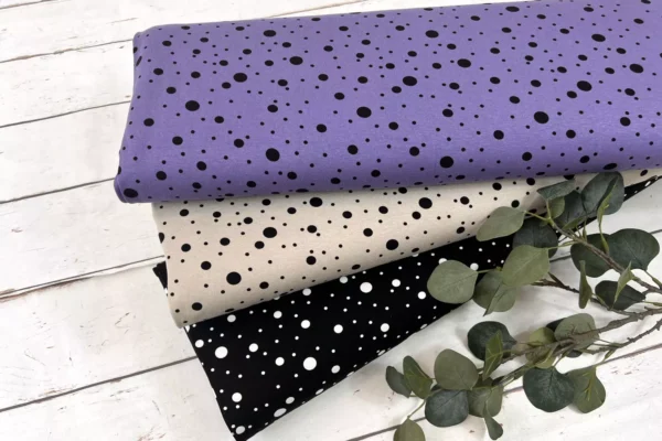 Viskosejersey - unregelmäßige Punkte Polka Dots in beige - Öko-Tex-100 – Bild 2