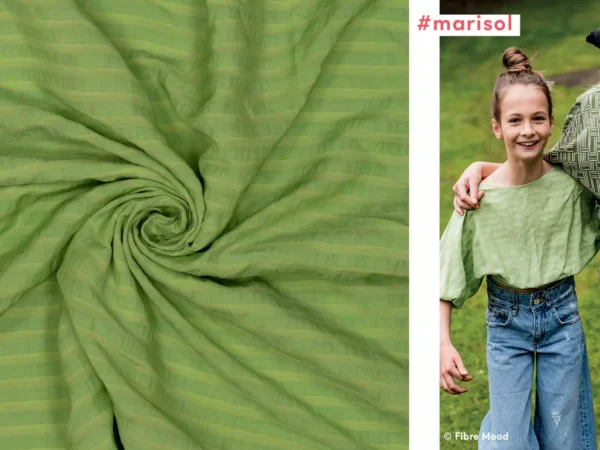 Fibre Mood Special Nr2 Marisol Stoff aus einem Viskose Leinen Mix in hell kiwi