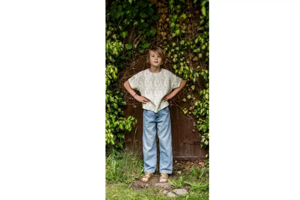 Fibre Mood Special Nr2 Rea - Modal Sweat Jogger Stoff Gesicht Strichmuster in ecru – Bild 5