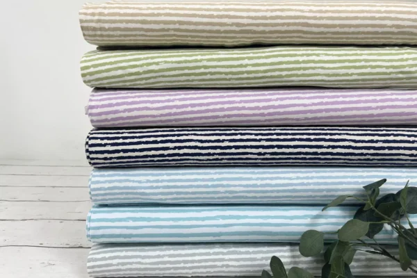 Baumwolljersey mit vintage Streifen in verschiedenen Farben
