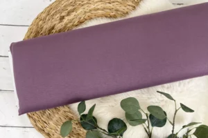 elastischer Viskosejersey Stoff in uni Farbe aubergine