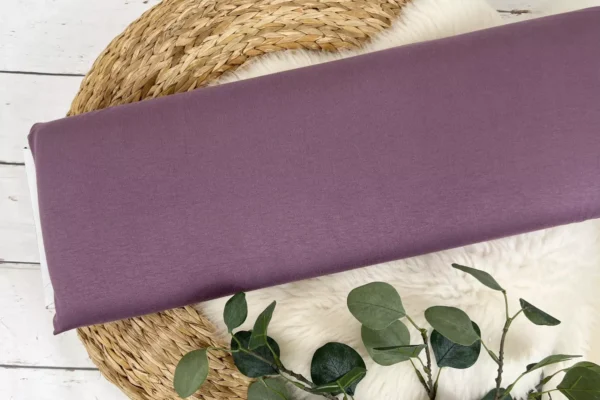 elastischer Viskosejersey Stoff in uni Farbe aubergine