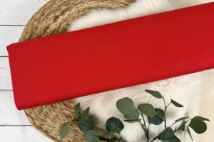 elastischer Viskosejersey Stoff in uni Farbe rot