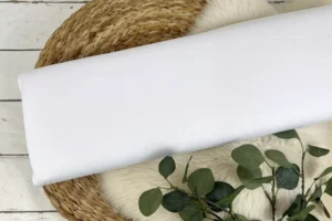 elastischer Viskosejersey Stoff in uni Farbe weiß