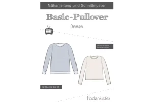 Papierschnittmuster Fadenkäfer Basic-Pullover Damen