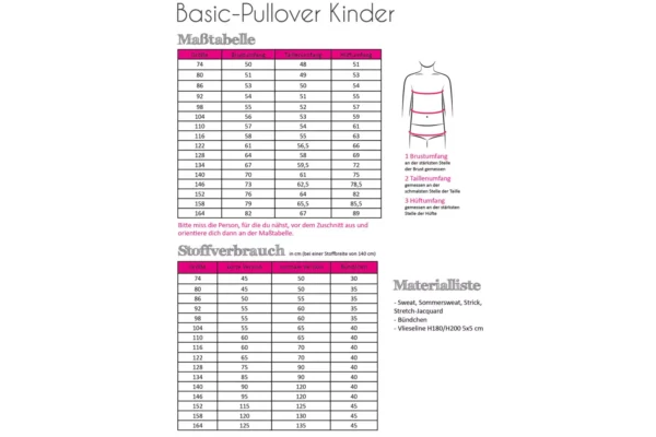 Papierschnittmuster Fadenkäfer Basic-Pullover Kinder – Bild 4