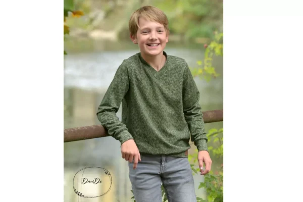 Papierschnittmuster Fadenkäfer Basic-Pullover Kinder – Bild 3