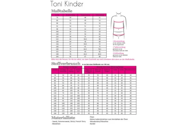 Papierschnittmuster Fadenkäfer Hoodie Toni Kinder – Bild 3