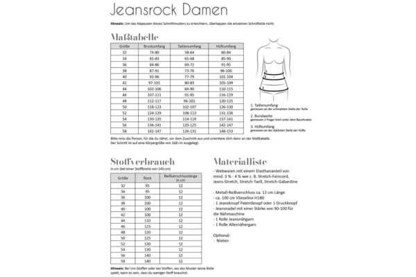 Papierschnittmuster Fadenkäfer Jeansrock Damen – Bild 4