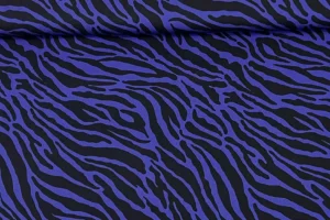 Viskose Twill Stoff mit Leoprint in royalblau. Klara by Swafing