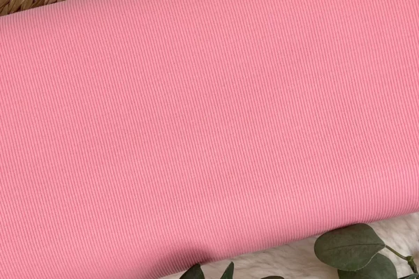 dünner Ripp Jersey Stoff - Uni hellpink - Öko-tex-100 – Bild 2