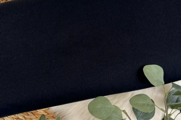 dünner Ripp Jersey Stoff - Uni schwarz - Öko-tex-100 – Bild 2
