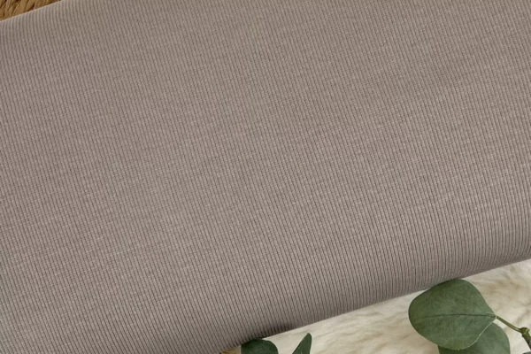 dünner Ripp Jersey Stoff - Uni taupe - Öko-tex-100 – Bild 2