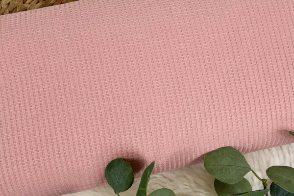 dünner Waffeljersey Stoff - Uni dunkelrosa - Öko-tex-100 – Bild 2