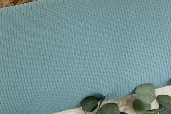 dünner Waffeljersey Stoff - Uni petrolblau - Öko-tex-100 – Bild 2