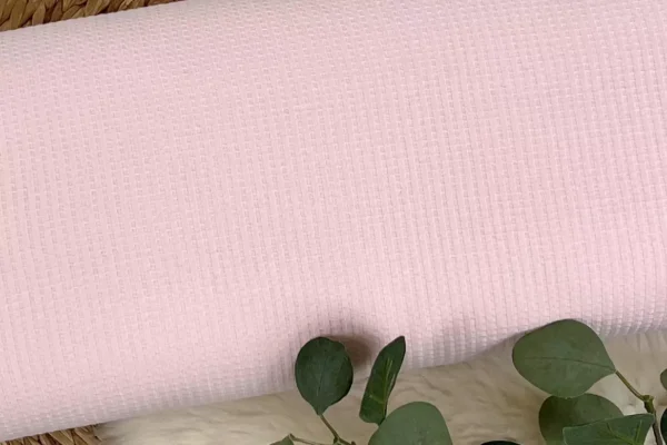 dünner Waffeljersey Stoff - Uni rosa - Öko-tex-100 – Bild 2