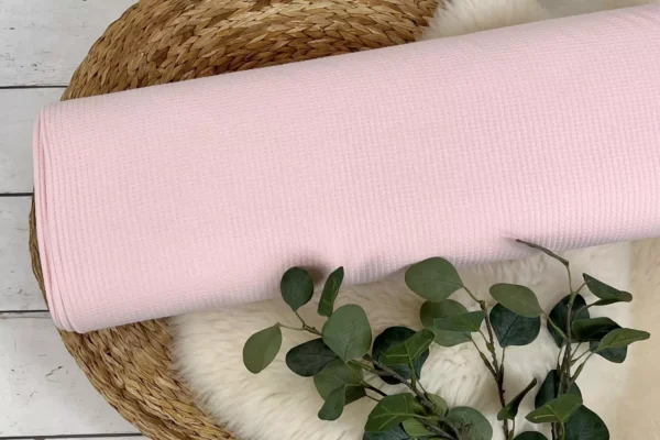 dünner Waffeljersey Stoff mit Waffel Struktur in rosa