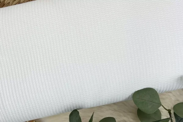 dünner Waffeljersey Stoff  - Uni weiß - Öko-tex-100 – Bild 2
