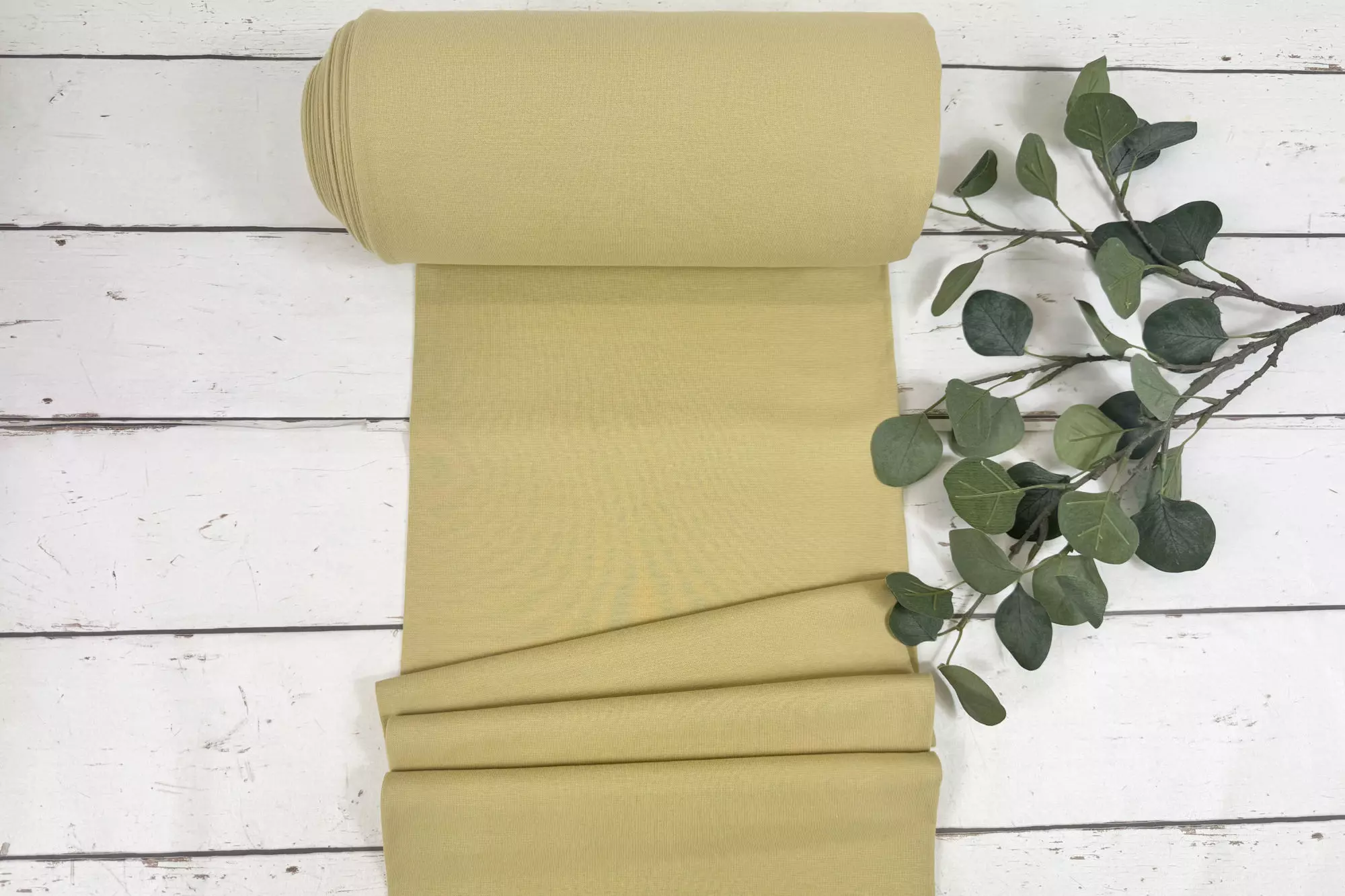 Bündchen Stoff - Uni hell senfgelb - 35cm Schlauchware Öko-Tex-100