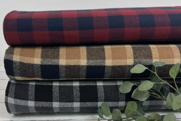 leichter Mantelstoff Karo Stoff - bordeaux - Schottenkaro, Tartan Muster – Bild 3
