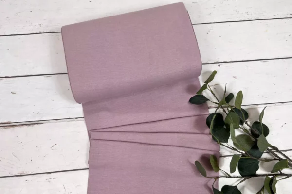 feingerippter Bündchen Stoff als Schlauchware in Uni Farbe rauchiges-flieder